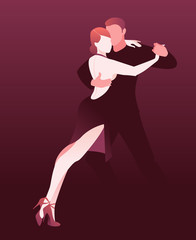Couple dancing passionate argentine tango