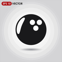 bawling ball single vector icon on light background