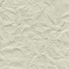 Vector texture of crumpled paper. Background paper.  Textured wallpaper. Color beige. Use for antique, retro, vintage, old, rustic style too. Eps 10