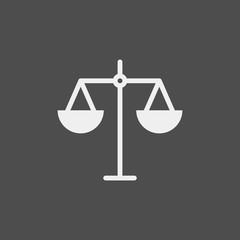 Scales judicial flat vector icon