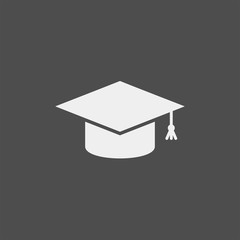 Student cap flat vector icon