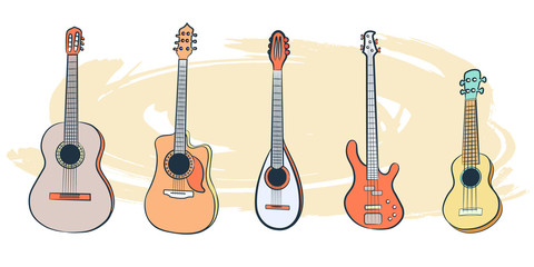 Naklejka premium Set of Musical Instruments-01
