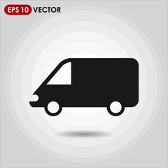 minibus single vector icon on light background