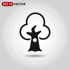 tree single vector icon on light background