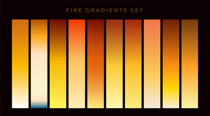 collection of fire gradient swatches