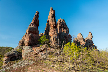 Fototapeta premium The rocks of Belogradchik (Bulgaria) - red color rock sculptures part of UNESCO World Heritage