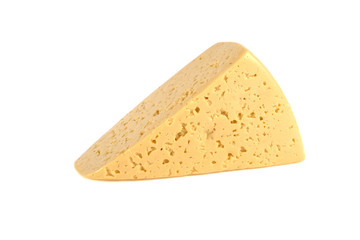 slice of cheese on a white background