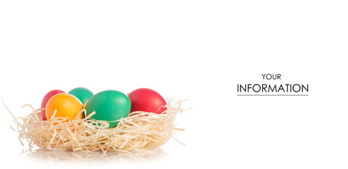 Easter color eggs in the nest pattern