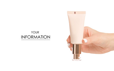 The bottle cosmetic cream lotion in hand cosmetology beauty pattern