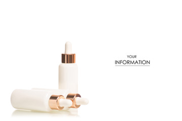 Bottle with cosmetics serum hyaluronic acid pattern