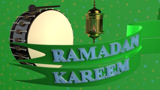 Ramadan kareem concept background, 3d rendering