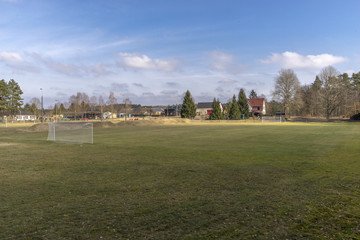 Fototapeta na wymiar Auf dem Fußballfeld, Fussballplatz