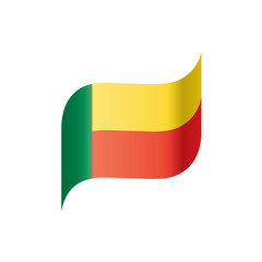 Obraz premium Benin flag, vector illustration
