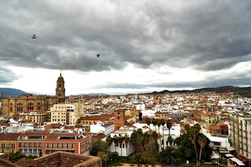 Fototapeta na wymiar vista panoramica della citta di malaga, andalusia