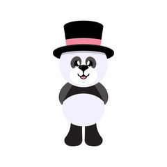 cartoon panda vector in hat