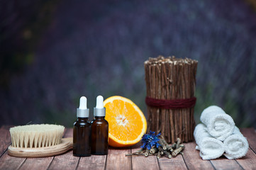Organic cosmetics, natural fruit oils. Concept spa, skin care, ecological and organic natural cosmetics