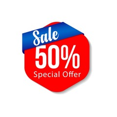 Sale 50% Special Offer Vector Template Design