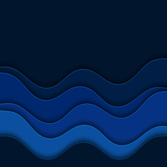 Fototapeta premium Blue wavy background. Abstract background with blue waves. 