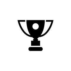 Trophy Cup. Flat Vector Icon. Simple black symbol on white background