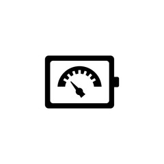 Fototapeta premium Pressure Meter. Flat Vector Icon. Simple black symbol on white background