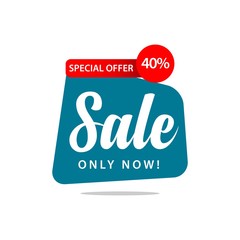 Sale Only Now 40% Special Offer Vector Template Design
