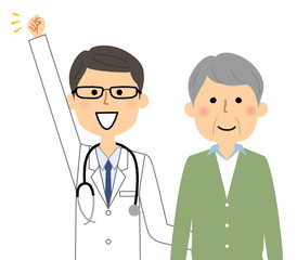 白衣の男性　患者