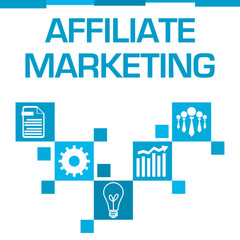Affiliate Marketing Blue Squares Symbols 