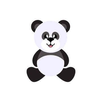cartoon panda vector sitting