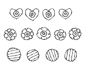 Cut Carrot Root. Fresh Jucy Orange Colored Round Carrot Slices. Cooking Ingredient, Vegetable Salad. Healthy Vegan Cuisine. Realistic Hand Drawn Illustration. Savoyar Doodle Style.