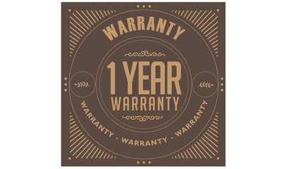 1 years warranty icon vintage rubber stamp guarantee