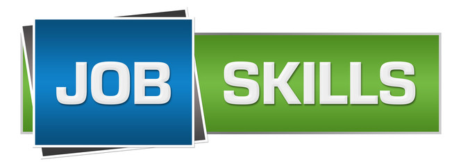 Job Skills Green Blue Horizontal 