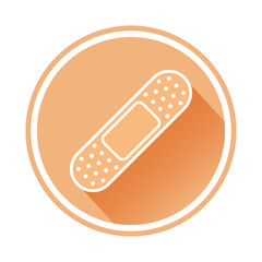 Medical plaster, bandage, colored round icon. Vector illustration