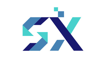 SX Digital Ribbon Letter Logo