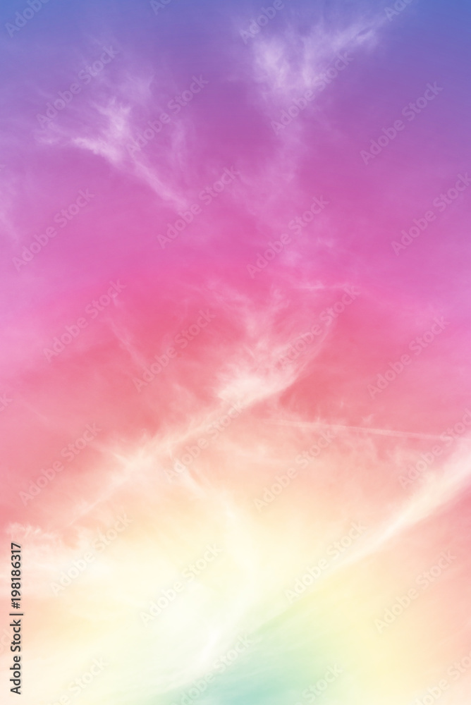 Canvas Prints sun and cloud background with a pastel colored