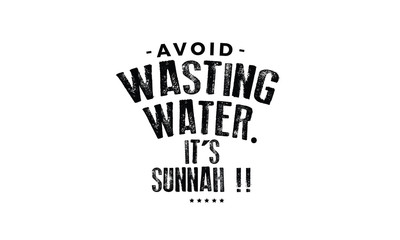 avoid wasting water. it's sunnah