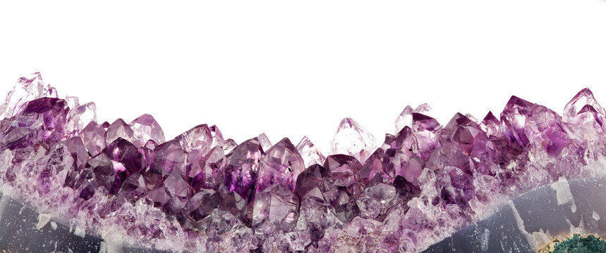 isolated amethyst long crystal stripe