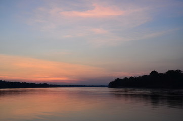 Obraz na płótnie Canvas The African river sunset. Zambezi river, Zimbabwe