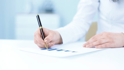 Fototapeta premium business woman analyzing the financial schedule