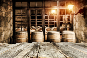 Fototapeta premium free space for your beer and barrels decoration. 