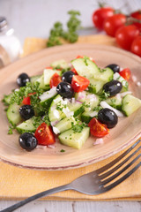 cucumber salad with tomato and olive