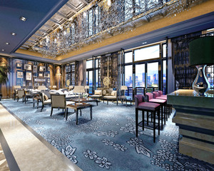 3d render of luxury hotel lobby