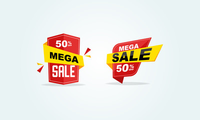 Sale label 50% off vector template 