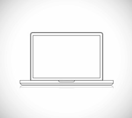 line drawn laptop computer Illustrator. design graphic