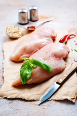 raw chicken fillet