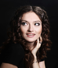 closeup. portrait of beautiful woman with evening make-up