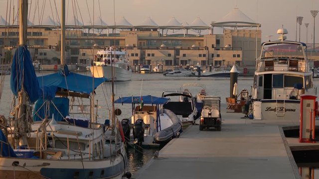 Al Marina with boats and piers in Abu Dhabi
