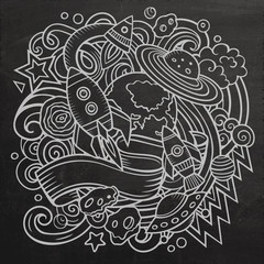 Cartoon vector doodles Space illustration