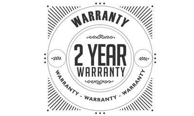 2 year warranty icon vintage rubber stamp guarantee