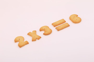 The digital shape of the biscuit on a white background