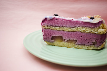 bright berry cheesecake on a plate